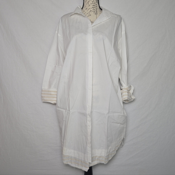 Anthropologie White w/stripes Tunic/Dress - XS, S, M - Picture 3 of 7